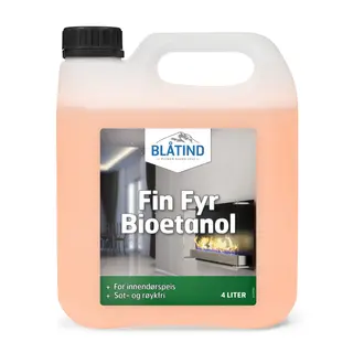 BL&#197;TIND Fin Fyr Bioetanol - 4L For Spritapparater - Brenner meget rent