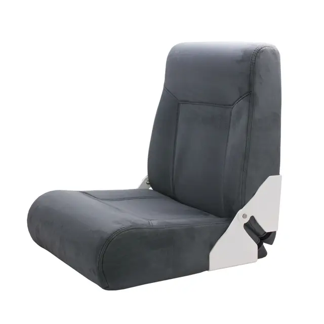 BLUE SEA Båtstol "Styrmann Single" BS tekstil grå m/sorte dobbeltsting 