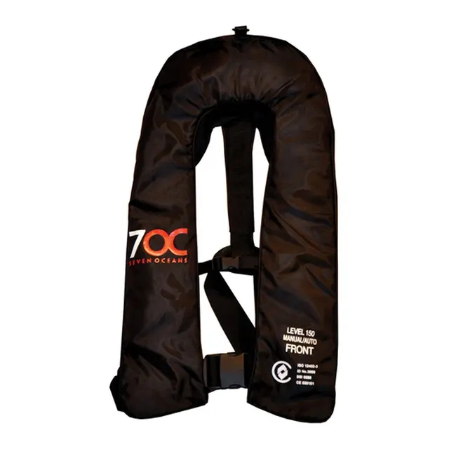 7OC Oppblåsbar vest DeLux Sort 