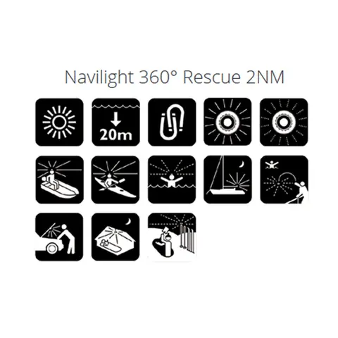 NAVISAFE Rescue 360 Grader hvit lys m/ magnetfeste 
