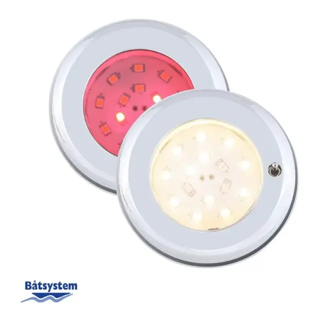 BÅTSYSTEM Downlight Nova II LED Krom Rød/Hvitt lys m/Bryter 