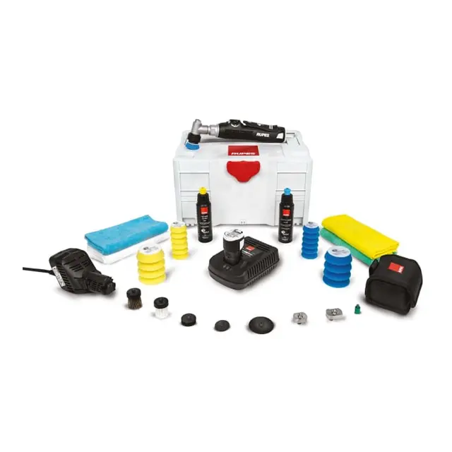 Rupes Nano DLX kIT polermaskin batteri m/ polermiddel, puter og bærekasse 