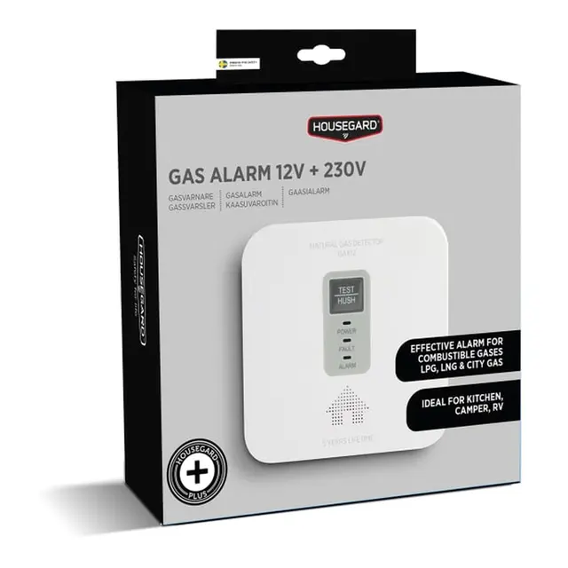 HOUSEGARD Gassalarm 12V + 230V Gassvarsler 