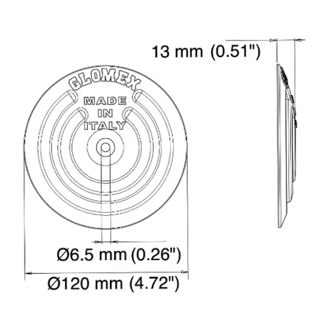 GLOMEX Dynaplate rund Ø128mm 