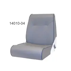 BLUE SEA Båtstol "Styrmann Single" Grå m/blå kjeder - Vinyl