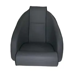 BLUE SEA Båtstol "Porto Free" Høy Lys grå med blå kjeder - Kunstskinn