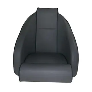 BLUE SEA Båtstol "Porto Free" Høy Lys grå med blå kjeder - Kunstskinn 