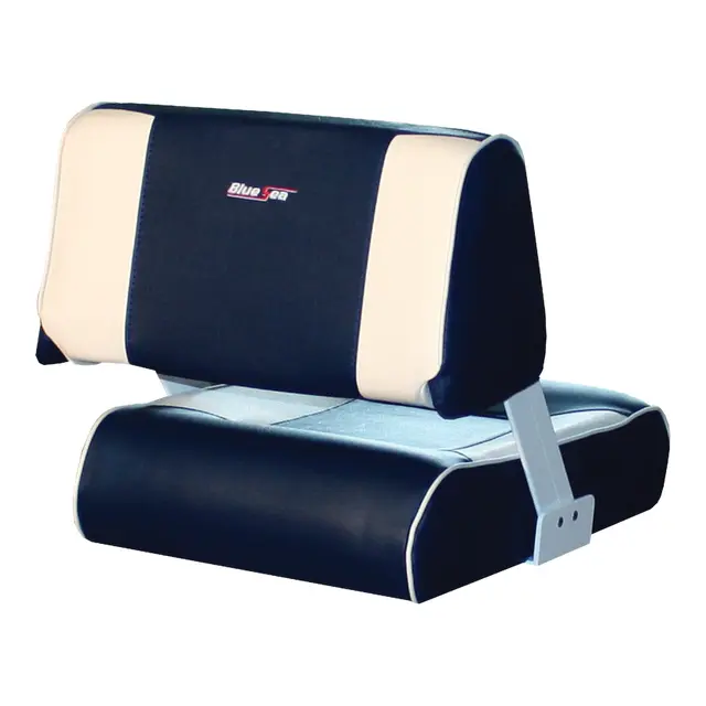 BLUE SEA  Maia enkel blå m/brede offwhite striper 