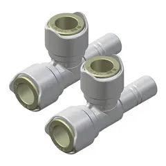 WHALE Quick Connect - T-kobling hun/hun/han - for 15mm rør - 2pk