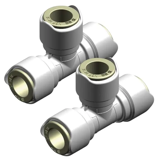 WHALE Quick Connect - T-kobling hun til sammenføyning av 15mm rør - 2pk 