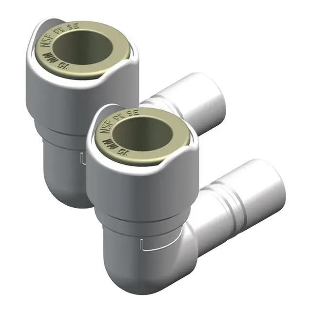 WHALE Quick Connect - hun/han, 90° Skjøtestykke for 15mm rør - 2pk 