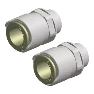 WHALE Quick Connect - adapter rett 15mm Hun - 3/8" BSP Han - 2pk