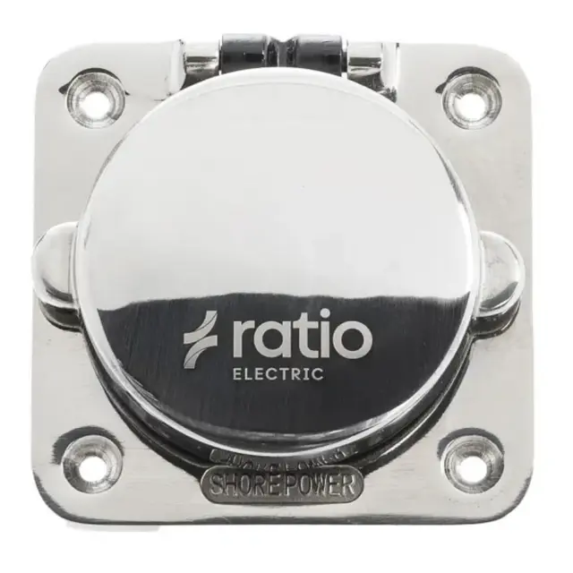 RATIO Landstrøminntak Kvadratisk 230V/16A - Syrefast 