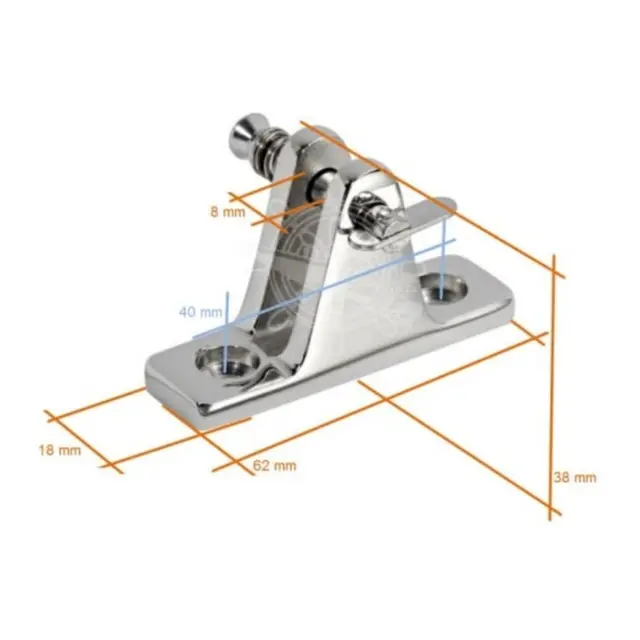 OSCULATI Kalesjebeslag syrefast Festeplate gaffel - 6mm bolt 