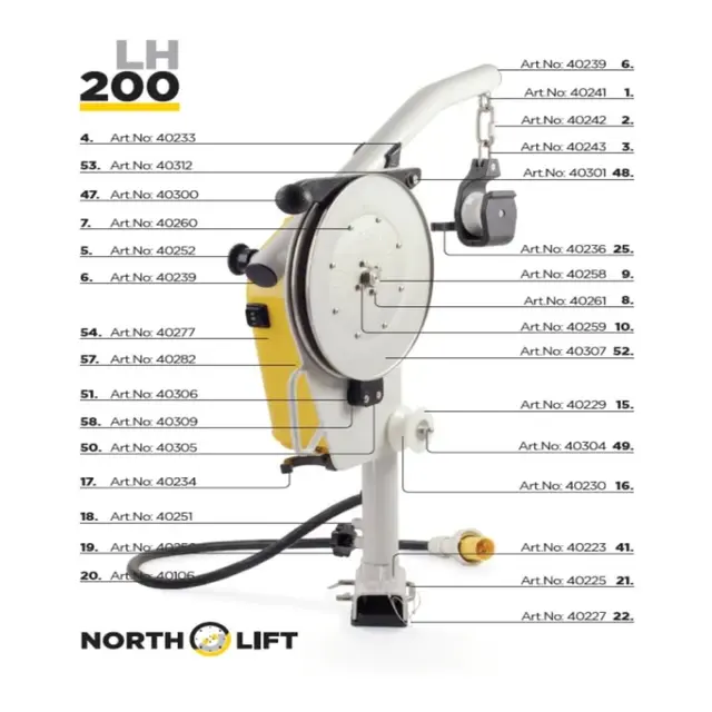 NORTHLIFT Metallaksel til Nylonhjul for teinehaler LH200 