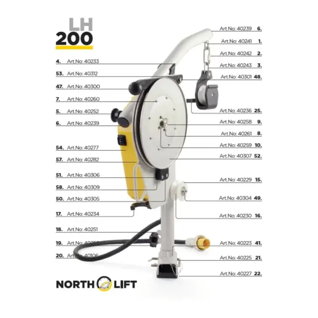 NORTHLIFT Splint til fot for teinehaler LH200 