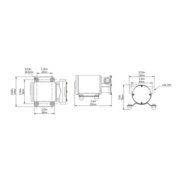 SEAFLO Impellerpumpe 12V - 30 l/m - 1/2" FNPT 