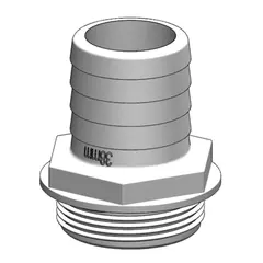 TRUDESIGN Slangestuss rett 38mm 90541 - til Y-ventil kompositt