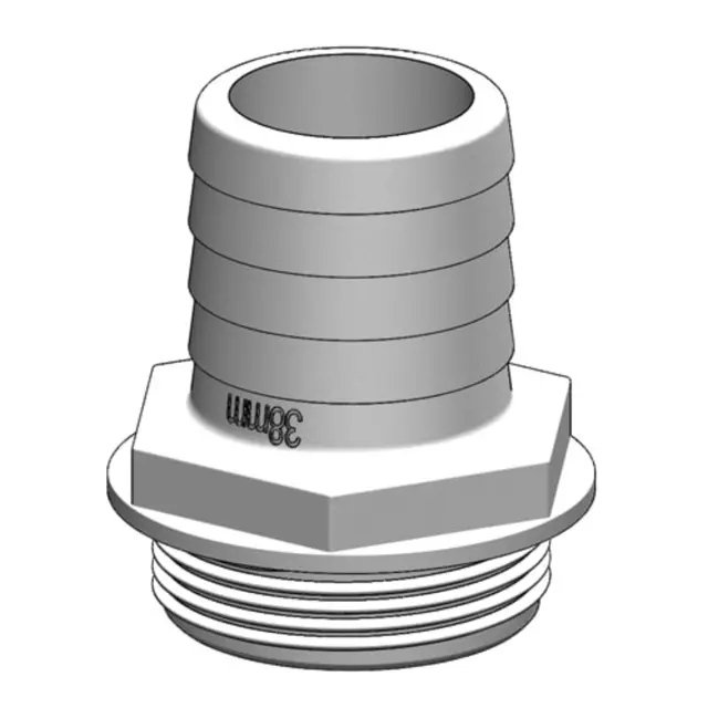 TRUDESIGN Slangestuss rett 38mm 90541 - til Y-ventil kompositt 