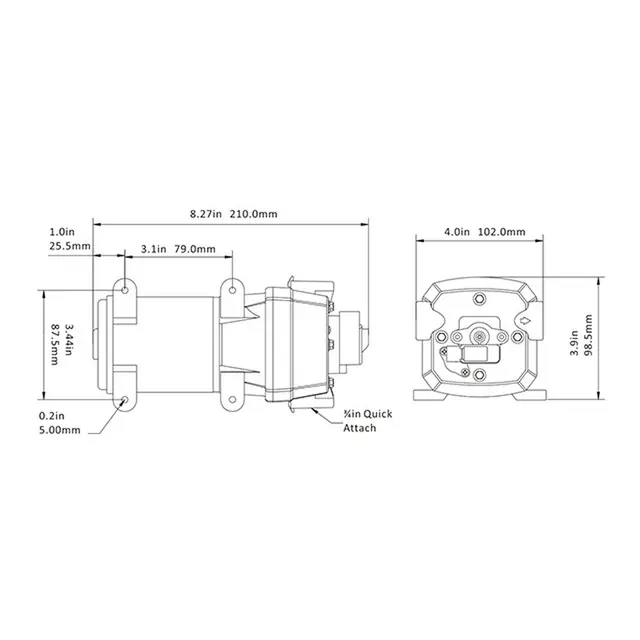 SEAFLO Trykkvannspumpe, - 12V 41 serien, 40PSI, 17L/min 