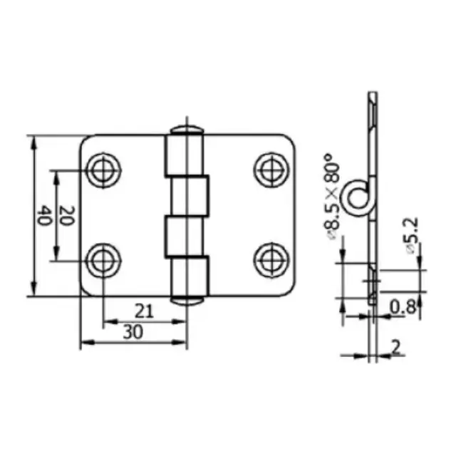 Hengsel 40x60mm Syrefast 