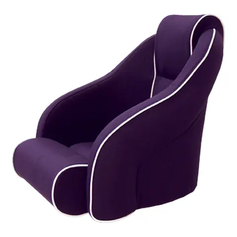 BLUE SEA Båtstol "Porto Free" Høy Blå m/hvite kjeder - Kunstskinn 