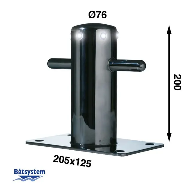 BÅTSYSTEM  Bryggepuller m/Lys - LED 12V PBL80200 - 125 x 205 mm 