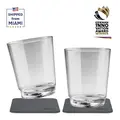 SILWY Magnetic Plastglass - Drikkeglass 2 stk glass (klar bunn) og magnetpads