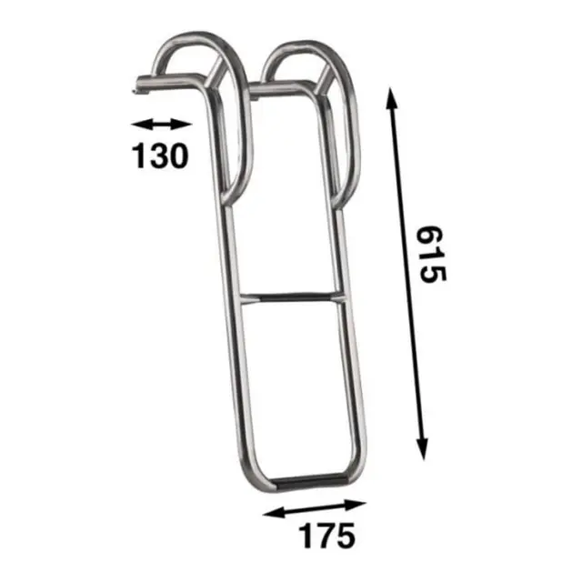 BÅTSYSTEM  Baugstige Aluminium 2 Trinn BU60P - 62 x 18cm 