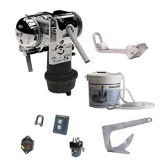 LEWMAR S2000 Ankervinspakke 1000W 14mm 50m flettet og M-Anker 15 Kg Galv.