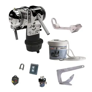 LEWMAR S2000 Ankervinspakke 1000W 14mm 50m flettet og M-Anker 15 Kg Galv.