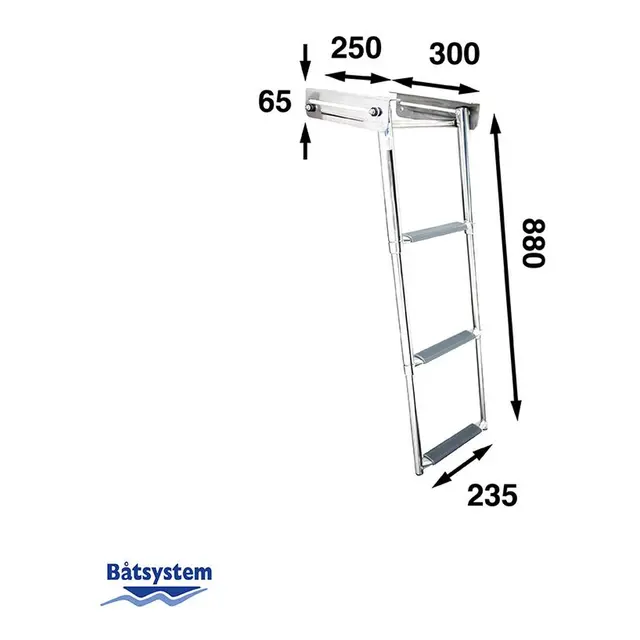 BÅTSYSTEM  Kassettstige 3 Trinn BKT73-250 - teleskopisk - 88 x 30 cm 