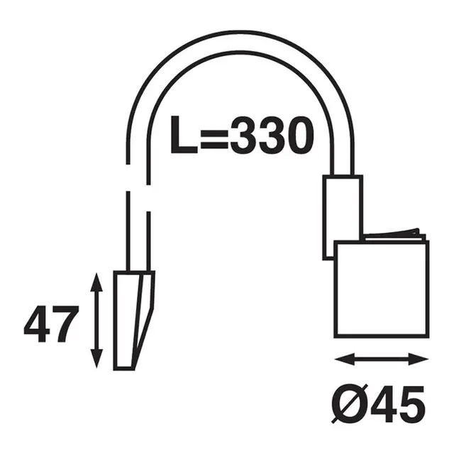 BÅTSYSTEM  Kartlys LED Sort 330mm - 1,3W - 12V 