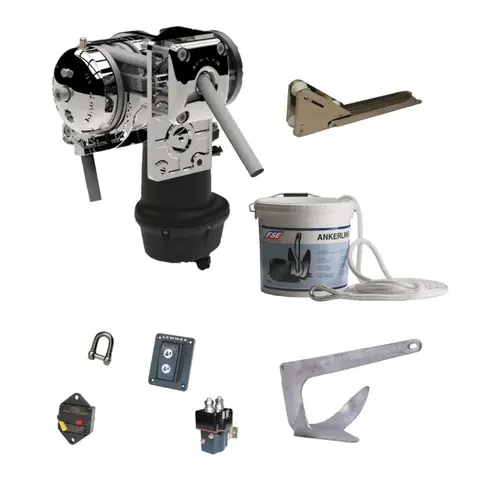 LEWMAR S2000 Ankervinsj Pakke 1000W Ankertau 14mm 50m bly og M-Anker 10 Kg