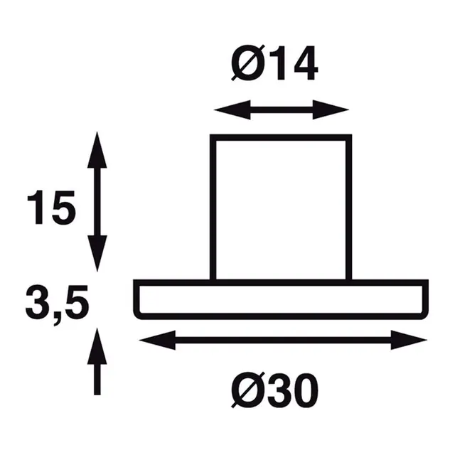 BÅTSYSTEM  Dot 30 LED Krom 0,5W - 12V - Ø: 30mm - hvitt lys 