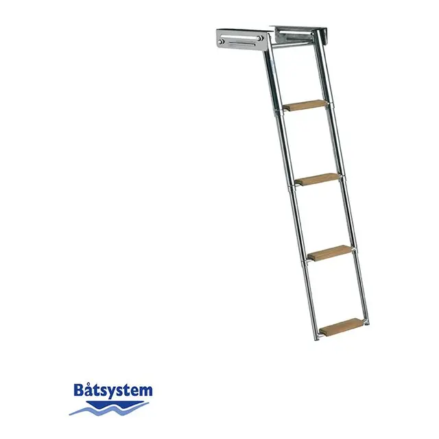 BÅTSYSTEM kassettstige 4 Trinn BKT74T - med teaktrinn - 116 x 31 cm 