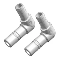 WHALE Quick Connect slangeadapter - 2pk 90&#176;, 15mm han-13mm stuss
