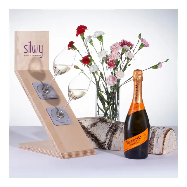SILWY Magnetic Krystallglass - Champagne 2 stk glass og magnetpads 