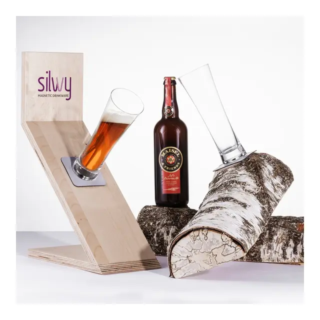 SILWY Magnetic Krystallglass - Øl 2 stk glass og magnetpads 