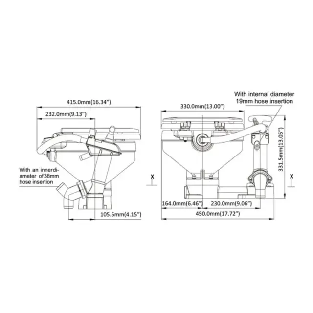 SEAFLO Manuelt Toalett - Compact Twist n' lock - Softclose 