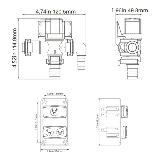 SEAFLO Toalett 12V Regular Quiet Flush Ferskvann Soft-close 