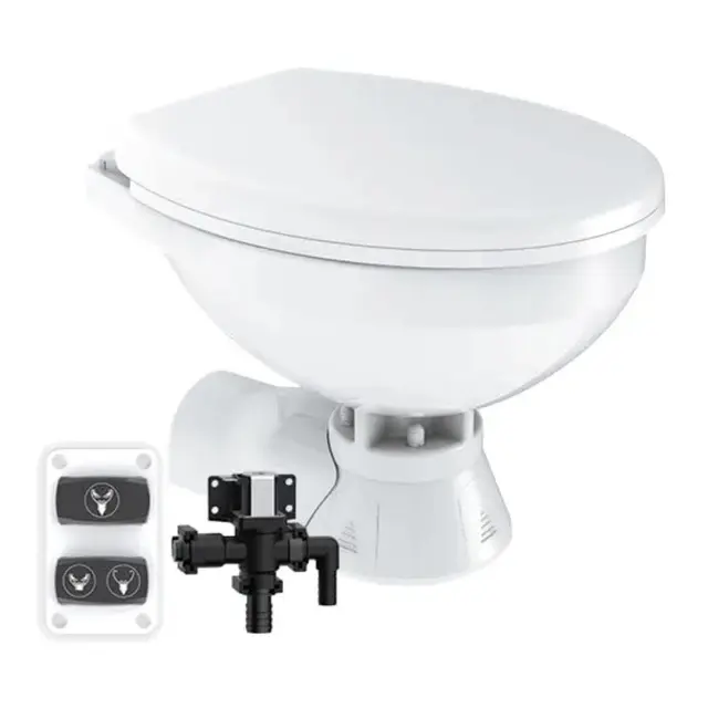 SEAFLO Toalett 24V Regular Quiet Flush Ferskvann Soft-close 