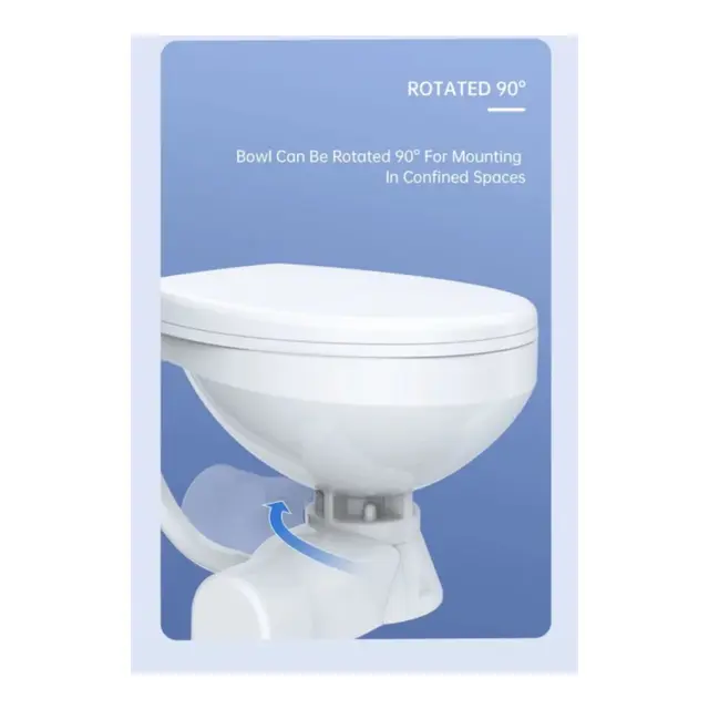 SEAFLO Toalett 24V Regular Quiet Flush Ferskvann Soft-close 