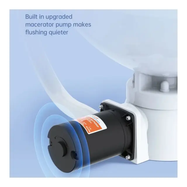 SEAFLO Toalett 24V Regular Quiet Flush Saltvann Soft-close 