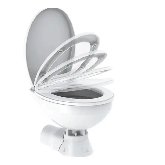 SEAFLO Toalett 24V Regular Quiet Flush Saltvann Soft-close 