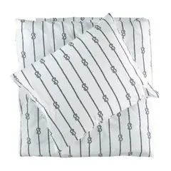 GRIPSHOLM Sengesett Bomull Knop,hvit/blå