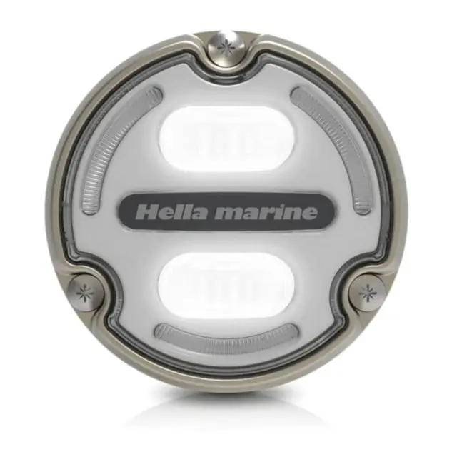 HELLA Apelo A2 Undervannslys Bronse 30W Hvit/blått lys, m/hvit bakgrunn 