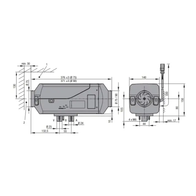 EBERSPÄCHER Airtronic M3 D4R 12V - Komplett pakke 