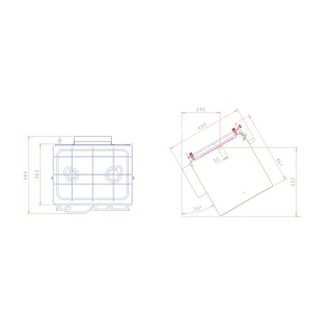 TECHIMPEX Komfyr XL 2-bluss m/el tenning Komfyren har to brennere på 1700W /2300W 