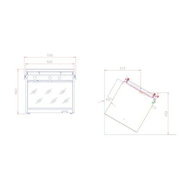 TECHIMPEX Komfyr XL 2-bluss m/el tenning Komfyren har to brennere på 1700W /2300W 